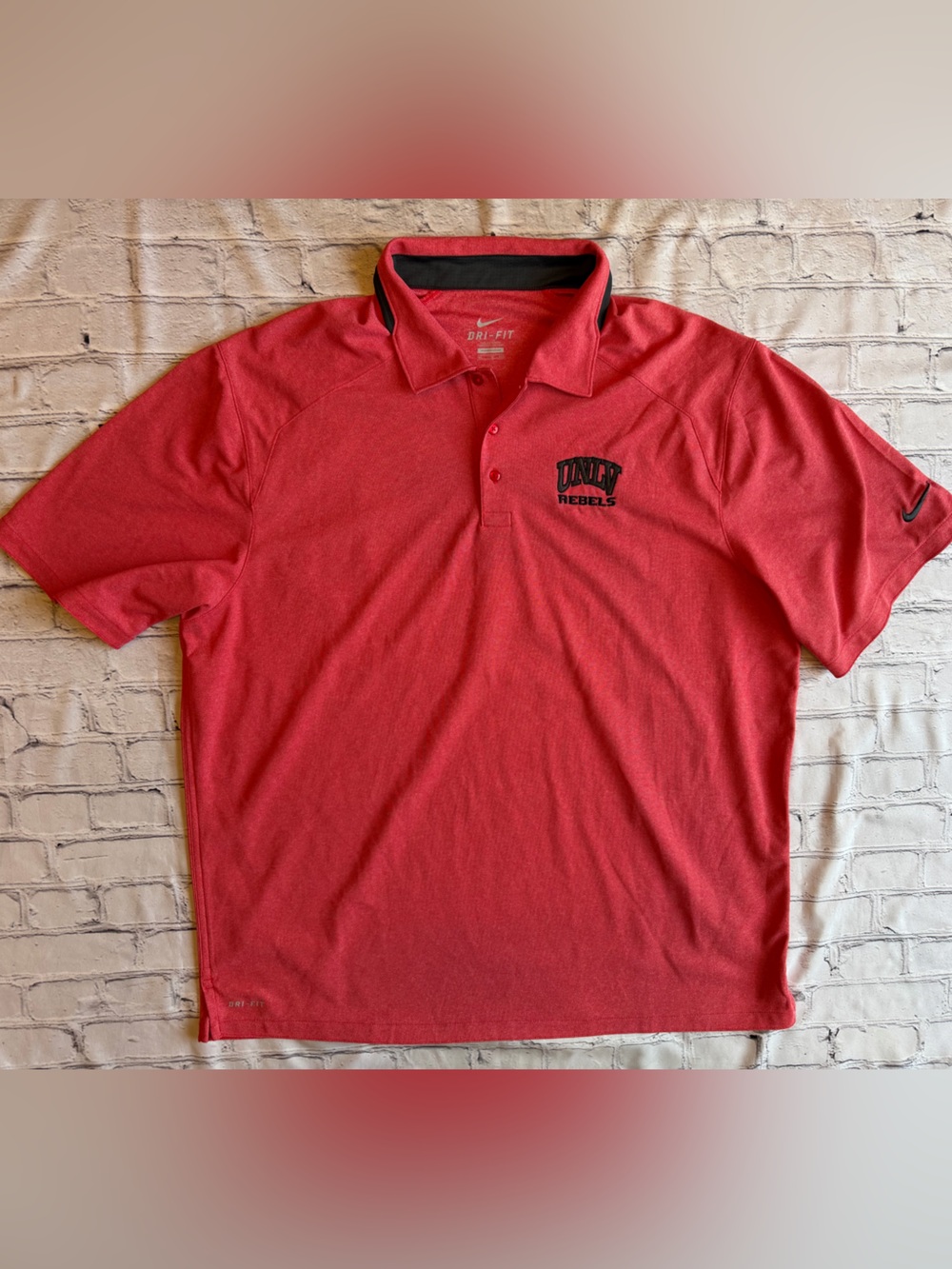 UNLV REBELS Nike Dri Fit Polo Shirt XXL Red Athletic Running Nevada Las Vegas